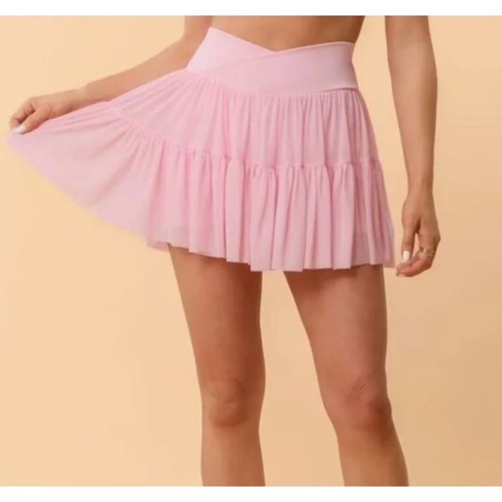 Lot Of 2 Tiered Mini Skirt Skort Sz S Blogilates Purple Mauve Modern Athleisure